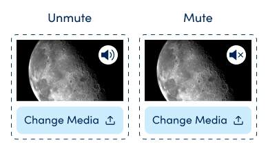 How can I mute my uploaded video or mute Getty’s videos with audio?